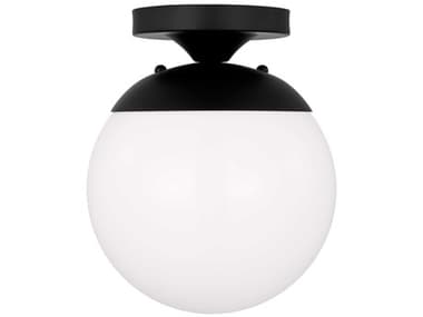 Visual Comfort Studio Leo 1-Light Midnight Black Globe Semi Flush Mount VCS7518112