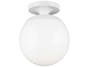 Visual Comfort Studio Leo 8" 1-Light White Globe Semi Flush Mount VCS751815