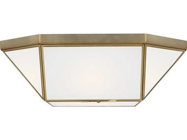 Visual Comfort Studio Morrison 2-Light Satin Brass Geometric Flush Mount VCS7579452848