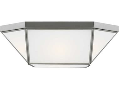 Visual Comfort Studio Morrison 16" 2-Light Brushed Nickel Geometric Flush Mount VCS7579452962