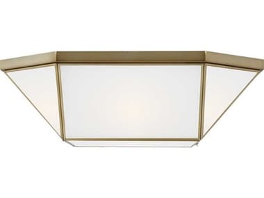 Visual Comfort Studio Morrison 20" 4-Light Satin Brass Geometric Flush Mount VCS7679454848