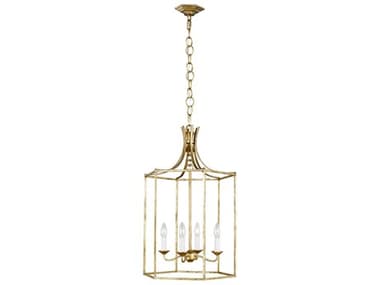 Visual Comfort Studio Bantry House 17" Wide 4-Light Antique Gild Gold Candelabra Lantern Chandelier VCSAC1014ADB