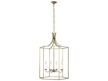 Visual Comfort Studio Bantry House 24" Wide 4-Light Antique Gild Gold Candelabra Lantern Chandelier VCSAC1024ADB