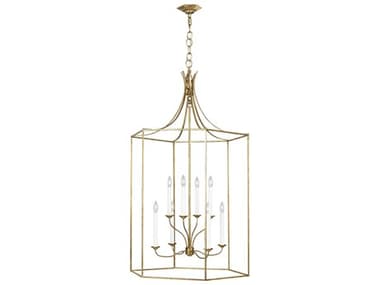 Visual Comfort Studio Bantry House 29" Wide 8-Light Antique Gild Gold Candelabra Lantern Tiered Chandelier VCSAC1038ADB