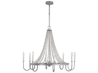 Visual Comfort Studio Leon 36" Wide 8-Light Salt Mist Silver Candelabra Chandelier VCSAC1078SMT