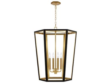 Visual Comfort Studio Curt 21" Wide 4-Light Midnight Black Lantern Chandelier VCSAC1094MBKBBS