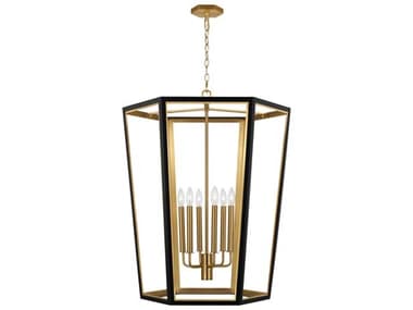 Visual Comfort Studio Curt 26" Wide 6-Light Midnight Black Lantern Chandelier VCSAC1106MBKBBS