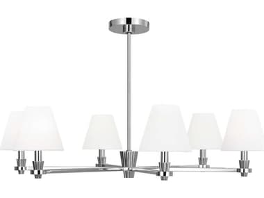 Visual Comfort Studio Paisley 36" Wide 6-Light Polished Nickel Empire Chandelier VCSAC1126PN