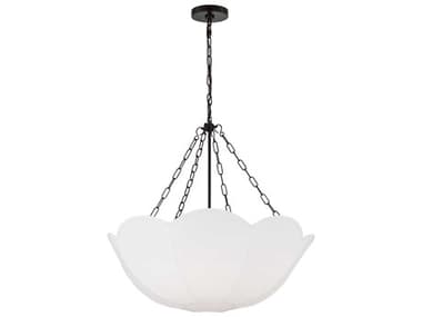 Visual Comfort Studio Stassi 3-Light Aged Iron Black Bowl Pendant VCSAC1163AI