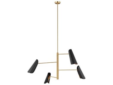 Visual Comfort Studio Tresa 47" Wide 4-Light Midnight Black Burnished Brass Chandelier VCSAEC1024BBSMBK