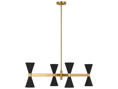 Visual Comfort Studio Albertine 42" 8-Light Midnight Black Brass Island Pendant VCSAEC1068MBK