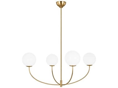 Visual Comfort Studio Galassia 4-Light Burnished Brass Globe Chandelier VCSAEC1124BBS