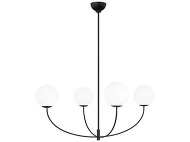 Visual Comfort Studio Galassia 4-Light Midnight Black Globe Chandelier VCSAEC1124MBK