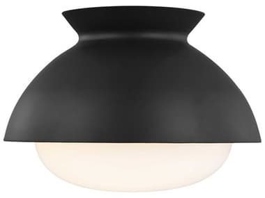 Visual Comfort Studio Lucerne 1-Light Midnight Black Dome Flush Mount VCSAEF1001MBK