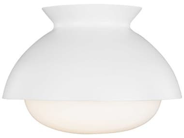 Visual Comfort Studio Lucerne 9" 1-Light Matte White Dome Flush Mount VCSAEF1001MWT