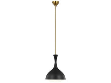 Visual Comfort Studio Lucerne 9" 1-Light Midnight Black Burnished Brass Dome Mini Pendant VCSAEP1011BBSMBK