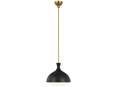 Visual Comfort Studio Lucerne 11" 1-Light Midnight Black Burnished Brass Dome Mini Pendant VCSAEP1021BBSMBK