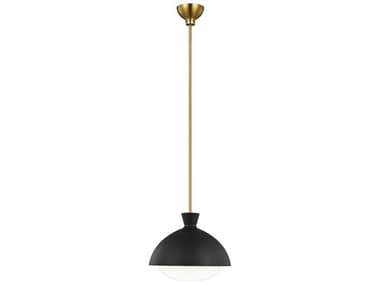 Visual Comfort Studio Lucerne 15" 1-Light Midnight Black Burnished Brass Dome Pendant VCSAEP1031BBSMBK