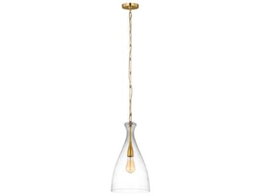 Visual Comfort Studio Athena 10" 1-Light Burnished Brass Mini Pendant VCSAEP1071BBSCG