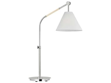 Visual Comfort Studio Remy Polished Nickel White Linen Fabric Desk Lamp VCSAET1041PN1