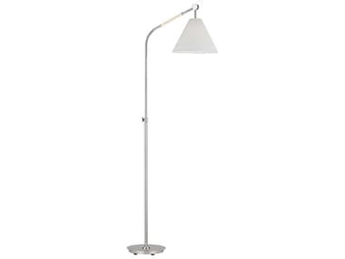 Visual Comfort Studio Remy 63" Tall Polished Nickel White Linen Fabric Floor Lamp VCSAET1051PN1