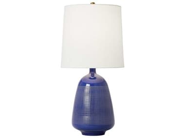 Visual Comfort Studio Ornella Blue Celadon White Linen Fabric Buffet Lamp VCSAET1131BCL1