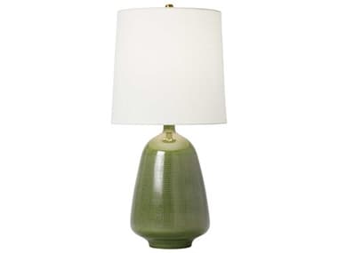 Visual Comfort Studio Ornella Green White Linen Fabric Buffet Lamp VCSAET1131GRN1