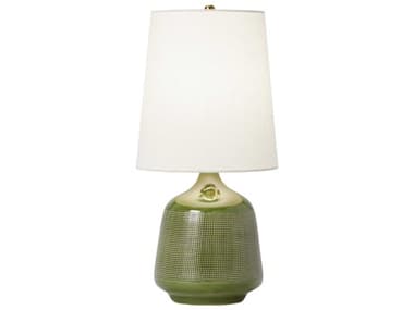 Visual Comfort Studio Ornella Green White Linen Fabric Table Lamp VCSAET1141GRN1