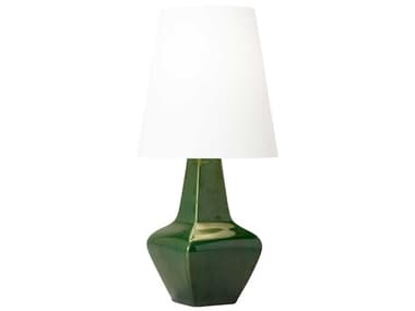 Visual Comfort Studio Diogo Green White Linen Fabric Table Lamp VCSAET1151GRN1