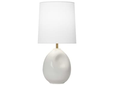 Visual Comfort Studio Ulla Dove Grey Crackle White Linen Fabric Table Lamp VCSAET1191DGC1