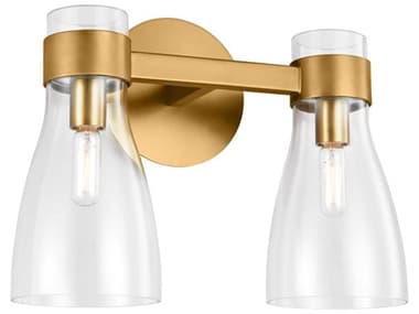 Visual Comfort Studio Moritz 14" Wide 2-Light Burnished Brass Vanity Light VCSAEV1002BBS