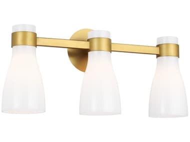 Visual Comfort Studio Moritz 24" Wide 3-Light Burnished Brass Vanity Light VCSAEV1003BBSMG