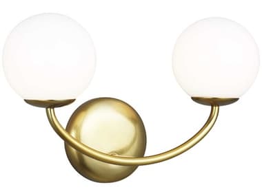 Visual Comfort Studio Galassia 15" Wide 2-Light Burnished Brass Vanity Light VCSAEV1012BBS