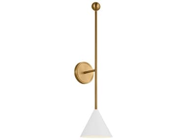 Visual Comfort Studio Cosmo 30" Tall 1-Light Matte White Burnished Brass Wall Sconce VCSAEW1041MWTBBS