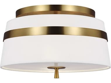 Visual Comfort Studio Cordtlandt 3-Light Burnished Brass Drum Flush Mount VCSAF1143BBS