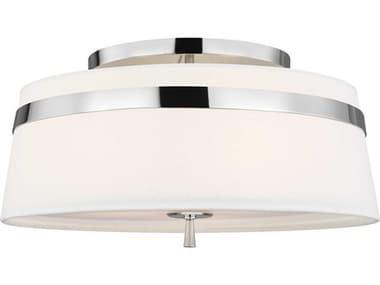 Visual Comfort Studio Cordtlandt 3-Light Polished Nickel Drum Flush Mount VCSAF1153PN