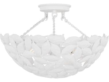 Visual Comfort Studio Kelan 3-Light Textured White Bowl Semi Flush Mount VCSAF1173TXW