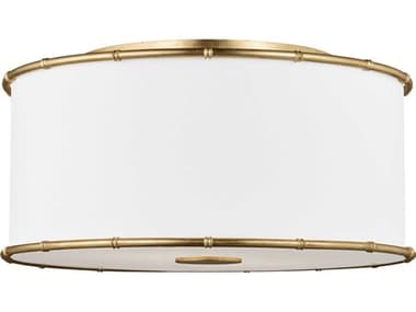 Visual Comfort Studio Aldric 2-Light Gild Gold Drum Flush Mount VCSAF1182GD