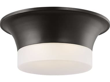Visual Comfort Studio Sina 2-Light Aged Iron Black Round Flush Mount VCSAF1202AI