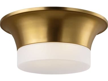 Visual Comfort Studio Sina 2-Light Burnished Brass Round Flush Mount VCSAF1202BBS