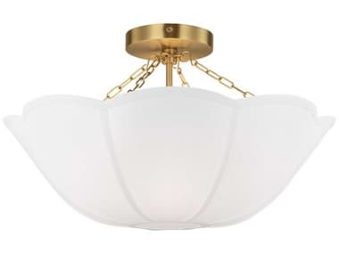 Visual Comfort Studio Stassi 2-Light Burnished Brass Bowl Semi Flush Mount VCSAF1212BBS