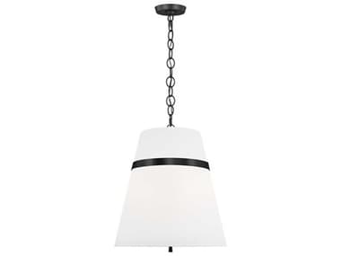 Visual Comfort Studio Cordtlandt 18" 3-Light Aged Iron Black Pendant VCSAP1173AI