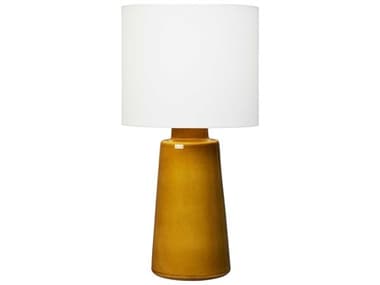 Visual Comfort Studio Vessel Oil Can White Linen Fabric Orange Buffet Lamp VCSBT1071OL1