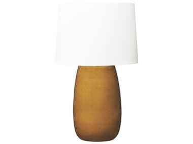 Visual Comfort Studio Roma Olive White Linen Fabric Brown Buffet Lamp VCSBT1081OL1