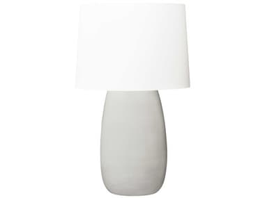 Visual Comfort Studio Roma Shellish Grey White Linen Fabric Buffet Lamp VCSBT1081SHG1