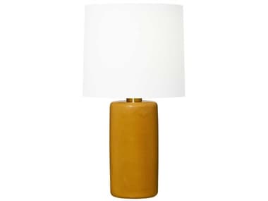 Visual Comfort Studio Shanghai Olive White Linen Yellow Buffet Lamp VCSBT1101OL1