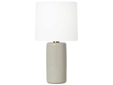 Visual Comfort Studio Shanghai Shellish Grey White Linen Fabric Buffet Lamp VCSBT1101SHG1