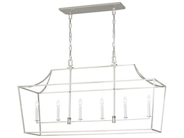 Visual Comfort Studio Southold 48" 6-Light Polished Nickel Lantern Island Pendant VCSCC1036PN