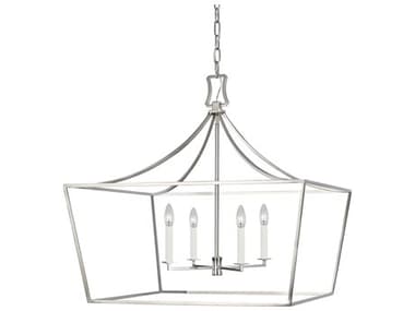 Visual Comfort Studio Southold 28" Wide 4-Light Polished Nickel Lantern Chandelier VCSCC1044PN