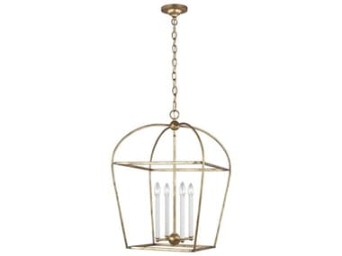 Visual Comfort Studio Stonington 18" Wide 4-Light Antique Gild Gold Lantern Chandelier VCSCC1094ADB